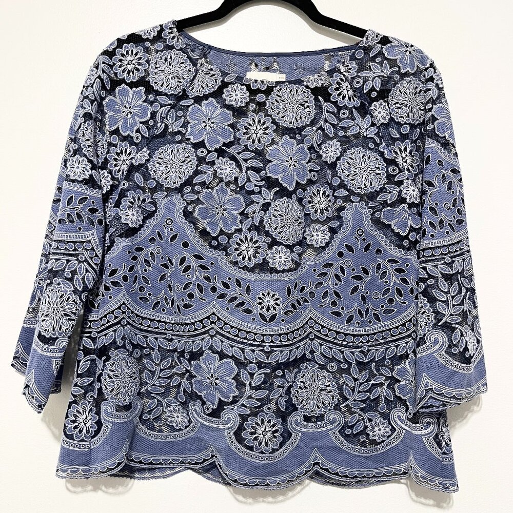 HD in Paris Anthropologie Womens Sheer Floral Top 2 Fairy Boho Festival Hippie